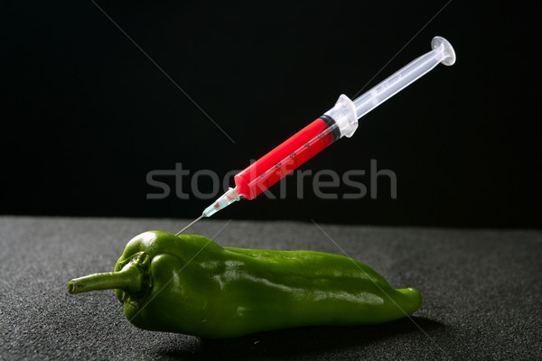 Green pepper research metaphor Stock photo © lunamarina