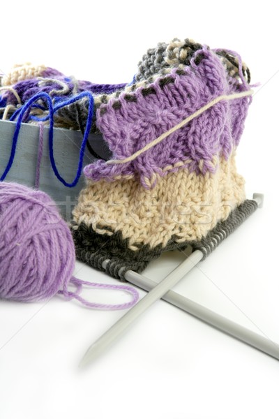 knitting tools with wool thread balls Stock photo © lunamarina