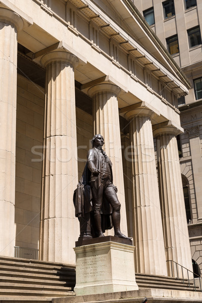 Stockfoto: New · York · federaal · hal · Washington · standbeeld · gebouw