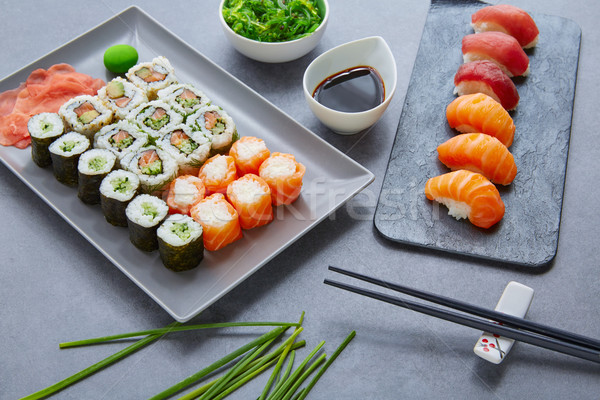 Zdjęcia stock: Sushi · maki · sos · sojowy · wasabi · California · toczyć