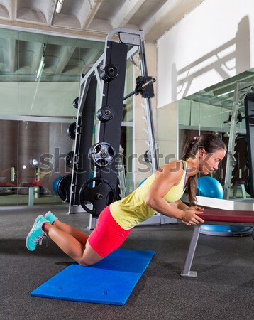 Stock photo: Pilates reformer workout exercises woman