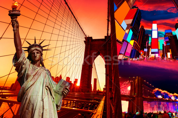 Liberty Statue and New York American Symbols Stock photo © lunamarina