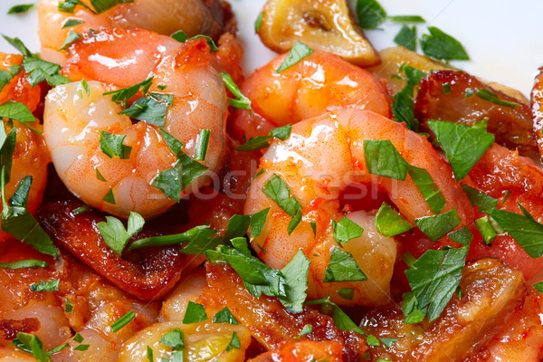 Garlic shrimp pinchos tapas from Spain Stock photo © lunamarina