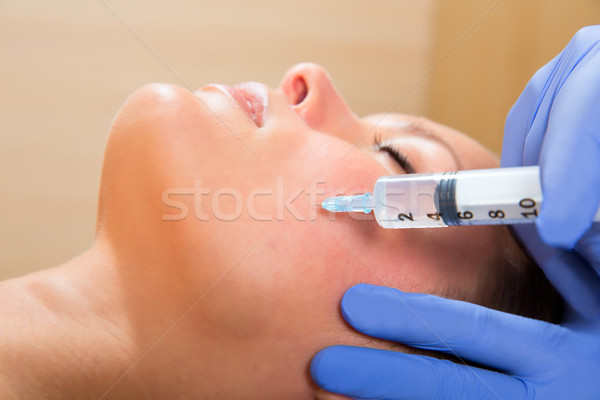 Veroudering spuit vrouw gezicht vrouw gezicht Stockfoto © lunamarina