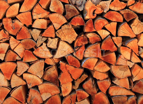 firewood wood pile stacked triangle shape Stock photo © lunamarina