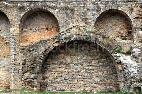 Castle fort wall in Ainsa village Aragon Pyrenees Stock photo © lunamarina