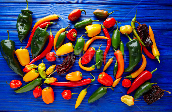 Mexican hot chili peppers colorful mix Stock photo © lunamarina