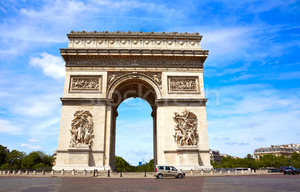 Foto stock: Arco · do · Triunfo · Paris · arco · triunfo · França · céu