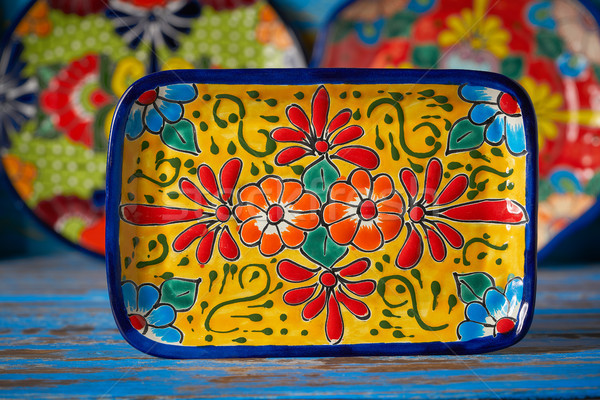 Mexican ceramică stil Mexic tava mână Imagine de stoc © lunamarina