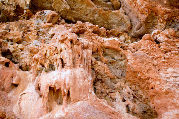 Cave outdoors in Majorca island with red stalactites Stock photo © lunamarina