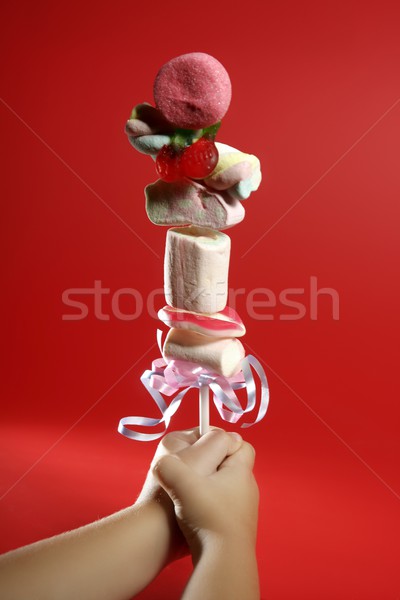 Candy colorful lolipop on child hand Stock photo © lunamarina