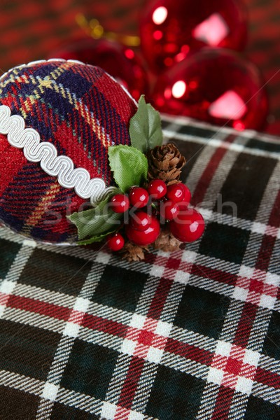 Christmas decoration ball Scottish pattern Stock photo © lunamarina