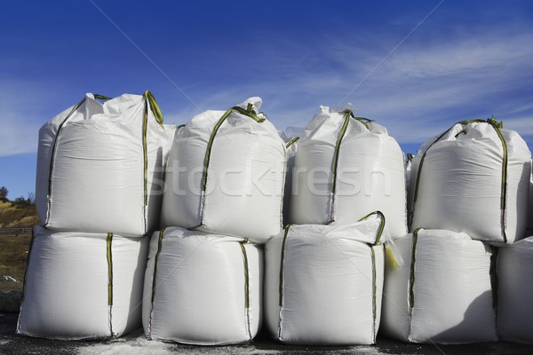 salt white sacks rows stacked to road ice Stock photo © lunamarina