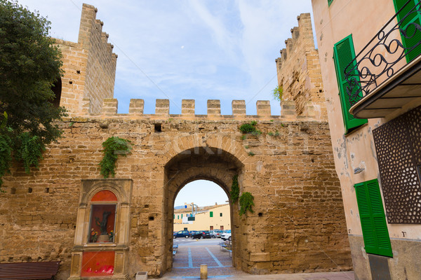 Alcudia Porta de Mallorca in Old town at Majorca Stock photo © lunamarina