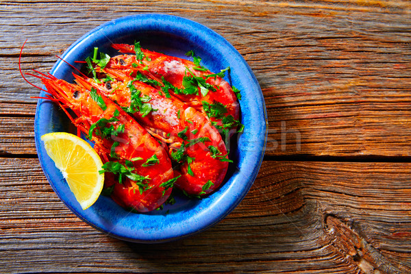 Tapas shrimps prawns seafood from Spain Stock photo © lunamarina