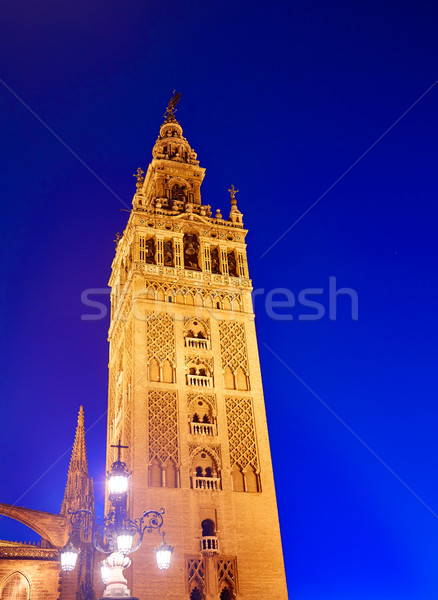 Seville Giralda tower sunset in Sevilla Andalusia Stock photo © lunamarina