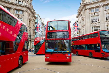 London pénzügyi negyed utca tér busz Anglia Stock fotó © lunamarina