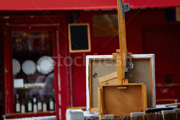 モンマルトル 場所 キャンバス ツール フランス 建物 ストックフォト © lunamarina