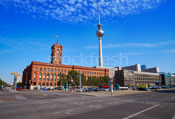 Berlin Spandauer street with Rotes Rathaus Stock photo © lunamarina