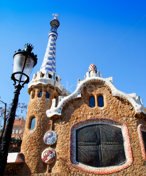 Barcelona Park Guell Gingerbread House of Gaudi Stock photo © lunamarina