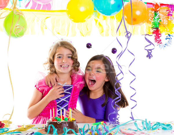children happy hug in birthday party laughing Stock photo © lunamarina