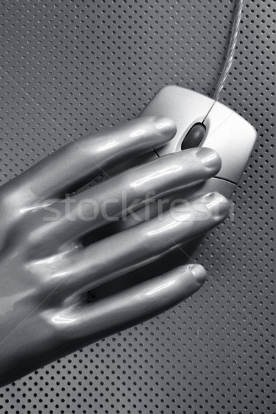 computer wired mouse silver hand future Stock photo © lunamarina