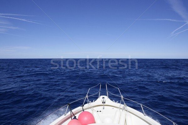 Boat cruising view by the blue Mediterranean Stock photo © lunamarina