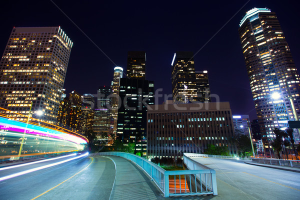 Centrum la noc Los Angeles wygaśnięcia panoramę Zdjęcia stock © lunamarina