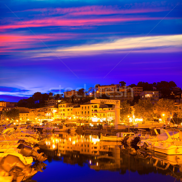 Port de Soller sunset in Majorca at Balearic island Stock photo © lunamarina