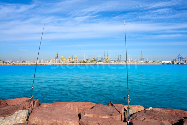 Valencia haven jachthaven zonsondergang landschap Stockfoto © lunamarina