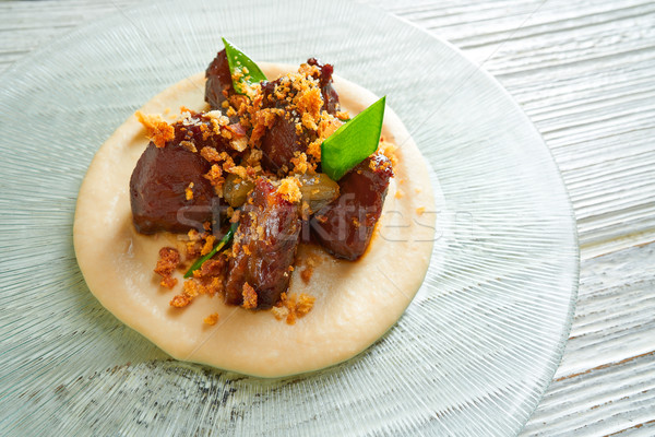 Porc joues porc viande sucre pois Photo stock © lunamarina