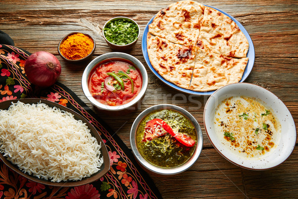Palak Panner and Chicken Tikka Masala indian Stock photo © lunamarina