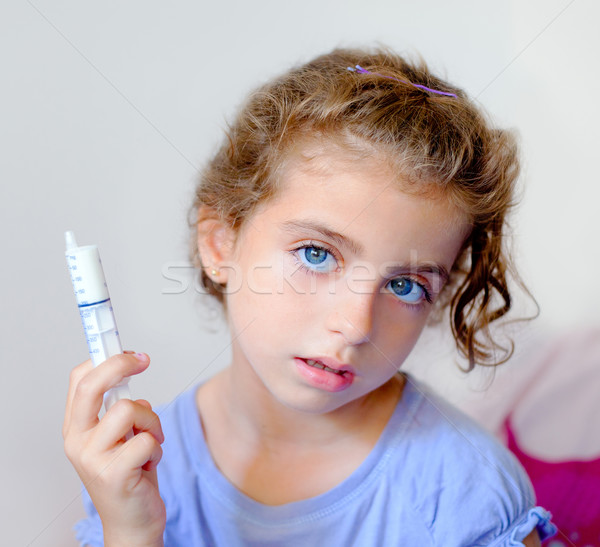 幸せ 子供 子供 少女 シリンジ 抗生物質 ストックフォト © lunamarina