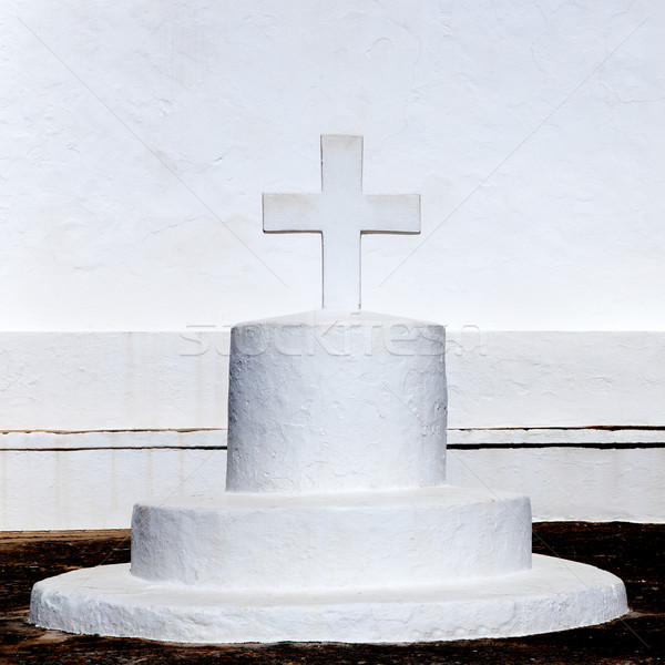 Ibiza white church in sant Joan de Labritja Stock photo © lunamarina