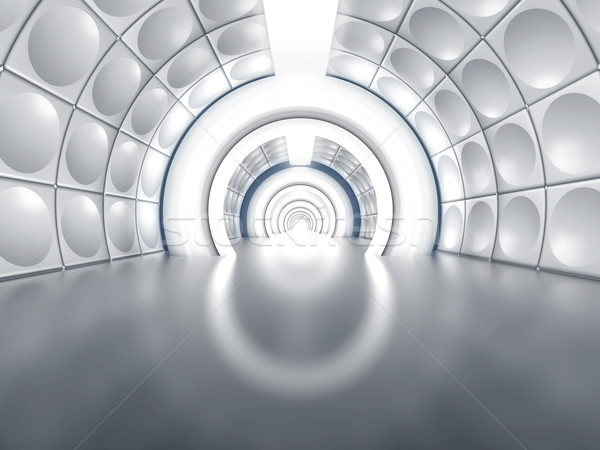 Futuristic tunnel like spaceship corridor Stock photo © lunamarina