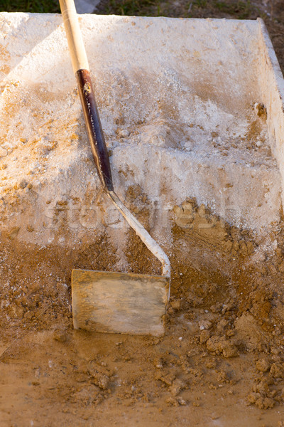 Piasku cementu motyka proces narzędzie budowy Zdjęcia stock © lunamarina