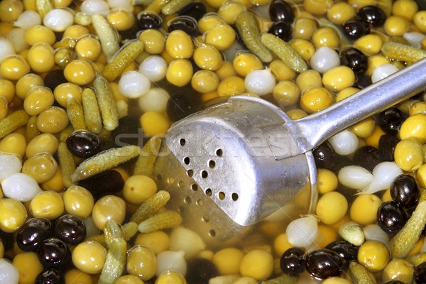 Stock photo: olives varied colorful texture on market