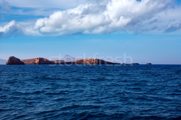 Ibiza Islas bledas Beldes islands with lighthouse Stock photo © lunamarina