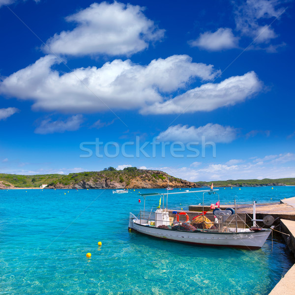Menorca Es Grau clean port with llaut boats in Balearics Stock photo © lunamarina