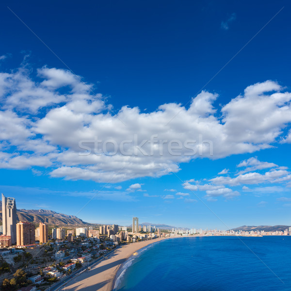 Benidorm alicante skyline aerial view of Poniente beach Stock photo © lunamarina