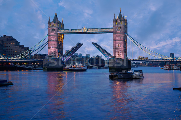 Лондон Тауэрский мост закат Темза реке Англии Сток-фото © lunamarina