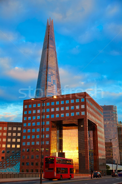 London The Shard building at sunset Stock photo © lunamarina