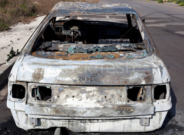 Burned out car in street Stock photo © lunamarina