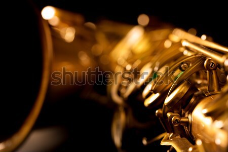 Classic music Sax tenor saxophone and clarinet in black Stock photo © lunamarina