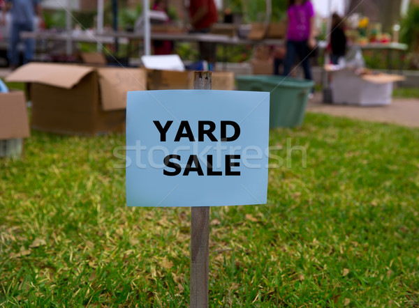 Yard sale in an american weekend on the lawn Stock photo © lunamarina