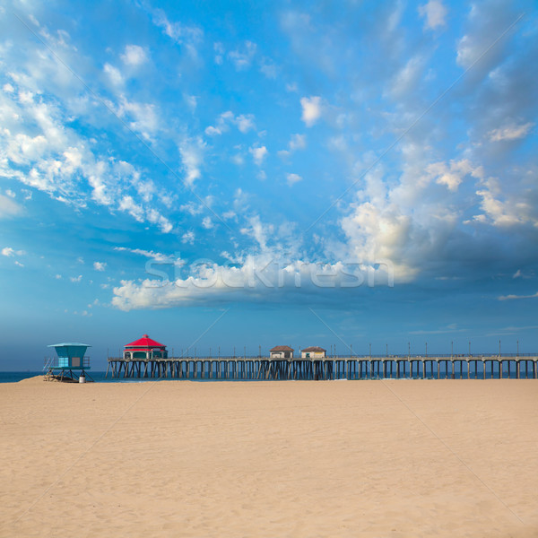 Strand pier surfen stad USA badmeester Stockfoto © lunamarina