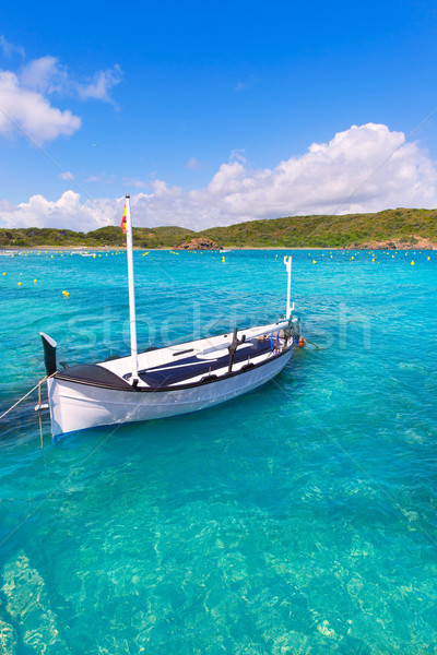 Menorca Es Grau clean port with llaut boats in Balearics Stock photo © lunamarina