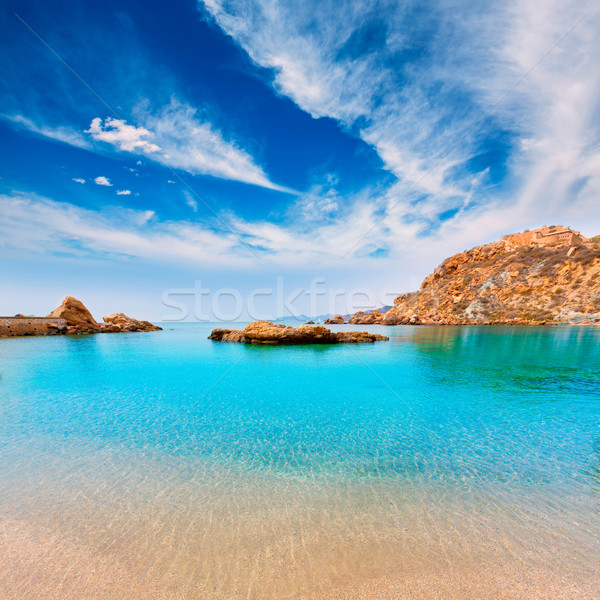 ストックフォト: ビーチ · スペイン · 地中海 · 夏 · 青 · 旅行