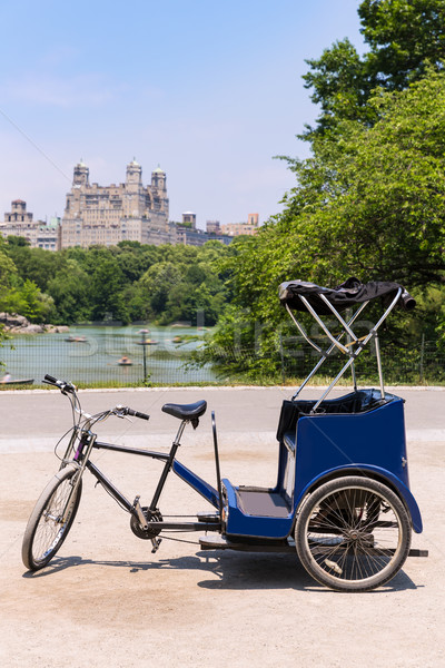 Central Park Manhattan lac bicicletă ny New York Imagine de stoc © lunamarina