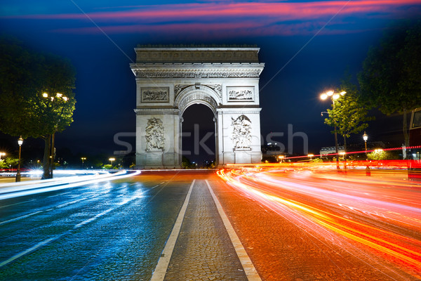 Триумфальная арка Париж арки триумф закат Франция Сток-фото © lunamarina